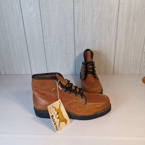 Golden Retriever Brown Leather Boots Neoprene Cushion Oil Resistant 10D NWT - Picture 13 of 13
